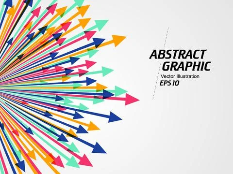 Vector colorful arrows symbolizing teamwork. Stock Illustration