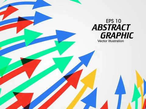 Vector colorful arrows symbolizing teamwork. Illustrazione stock