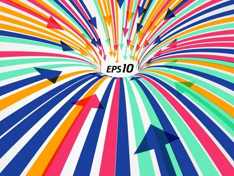 Vector colorful arrows symbolizing teamwork. Stock Illustration