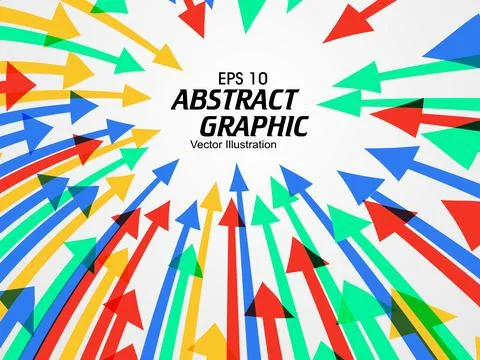 Vector colorful arrows symbolizing teamwork. Stock Illustration