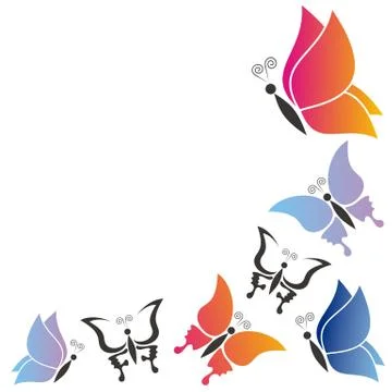 Vector colorful background with butterflies Illustration