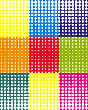 Vector colorful background with dots in pop art style Illustrazione stock