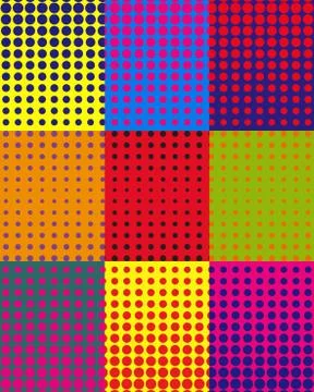 Vector colorful background with dots in pop art style Illustrazione stock