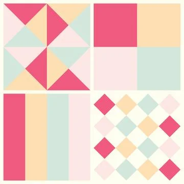 Vector colorful background seamless pattern with different shaped Stock Illustration