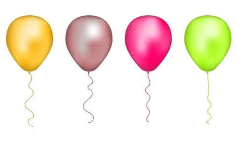 Vector colorful balloons on a transparent background. Stock Illustration