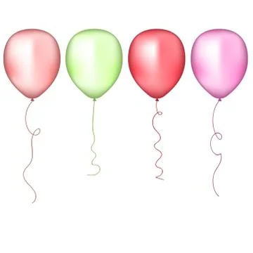 Vector colorful balloons on a transparent background. Stock Illustration