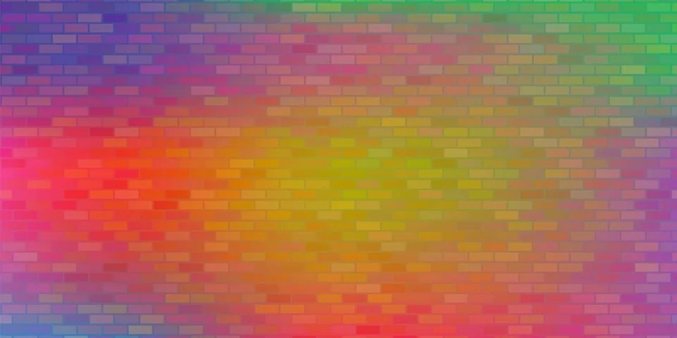 Vector Colorful Brick Wall Background. Abstract Colored Brick Pattern イラスト素材