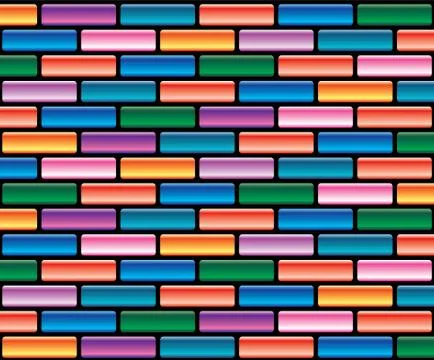 Vector colorful brick wall Stock Illustration