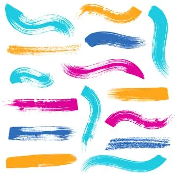 Vector colorful brush strokes Stock Illustration