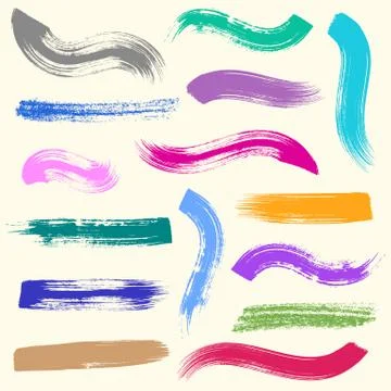 Vector colorful brush strokes Illustration