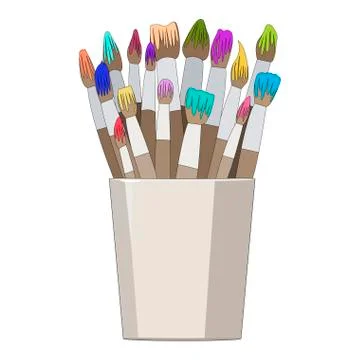 Vector colorful brushes. Vector cartoon style illustration 스톡 일러스트