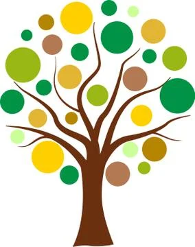 Vector colorful bubbles tree Stock Illustration