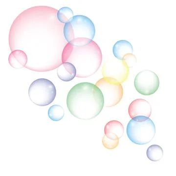 Vector colorful bubbles on white background Stock Illustration