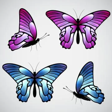 Vector colorful butterflies Stock Illustration