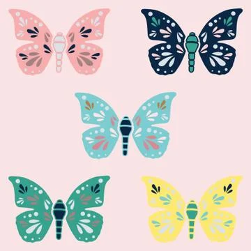 Vector colorful butterflies. Illustrazione stock