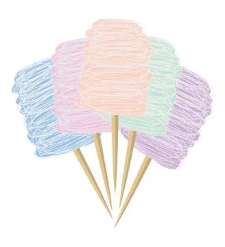 Vector colorful candy cotton Illustrazione stock