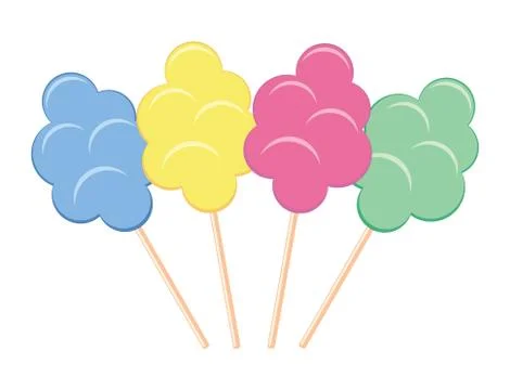 Vector colorful candy cotton set Stock Illustration