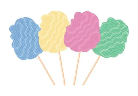 Vector colorful candy cotton set Stock Illustration
