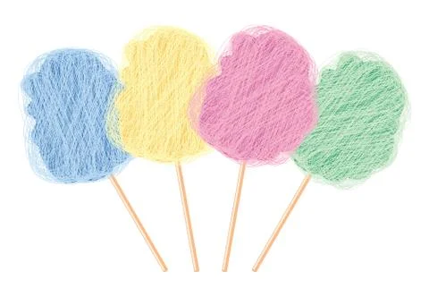 Vector colorful candy cotton set Stock Illustration