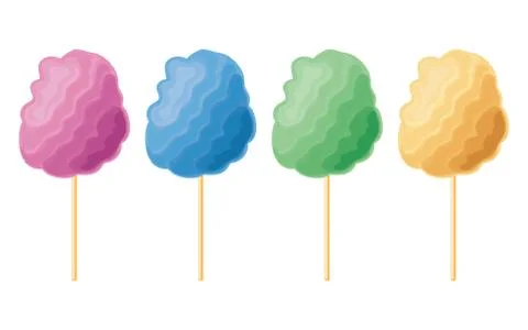Vector colorful candy cotton set Stock Illustration