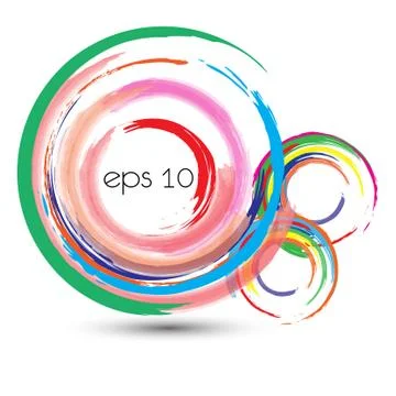 Vector colorful circle brush paint list design element Stock Illustration