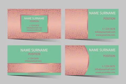 Vector colorful circle french pattern ornament for business card Stock Illustration