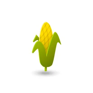 Vector colorful corn icon in flat style Stock Illustration