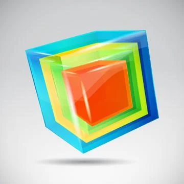 Vector colorful crystal cube Stock Illustration