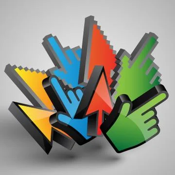 Vector colorful cursors Stock Illustration