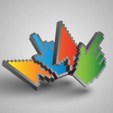 Vector colorful cursors Stock Illustration