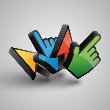 Vector colorful cursors Stock Illustration