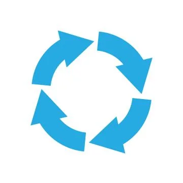 Vector colorful cycle arrow. Reload and rotation loop sign. Stock Illustration