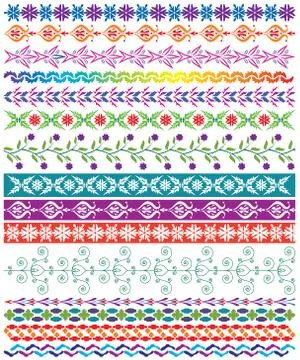 Vector colorful decorative borders Stock Illustration