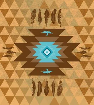 Vector colorful decorative ethnic native americans background Stock Illustration