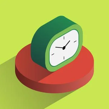 Vector colorful desk clock isometric Stock Illustration
