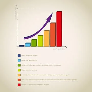 Vector colorful diagram, graph Illustrazione stock