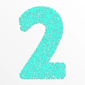 Vector colorful digits with grain texture, digit 2 Stock Illustration