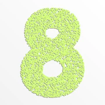 Vector colorful digits with grain texture, digit 8 Illustrazione stock
