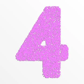 Vector colorful digits with grain texture, digit 4 Stock Illustration