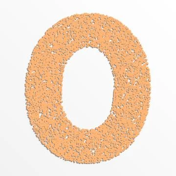 Vector colorful digits with grain texture, digit 0 Stock Illustration