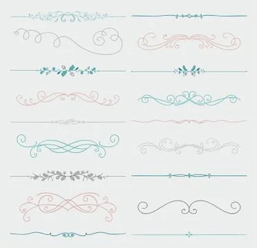Vector Colorful Doodle Hand Drawn Dividers Collection イラスト素材