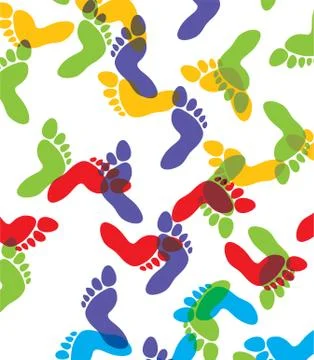 Vector colorful feet background Stock Illustration
