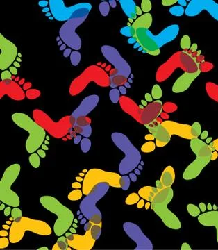 Vector colorful feet background Stock Illustration