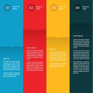 Vector colorful flat design template. four choices. Stock Illustration