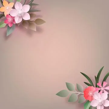 Vector Colorful Flower Paper Cut Background Stock Illustration