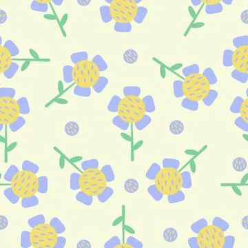 Vector colorful flowers seamless pattern Stock Illustration