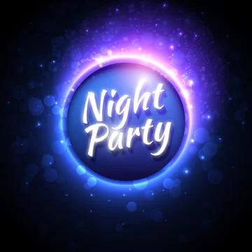 Vector colorful flyer premium template for night party with bokeh lights Stock Illustration