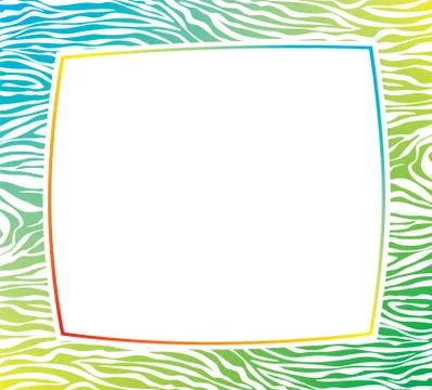 Vector colorful frame with abstract zebra skin texture Illustrazione stock
