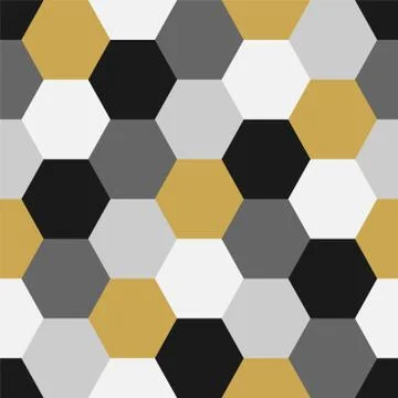 Vector colorful geometric seamless pattern - simple hexagonal texture 库存插图
