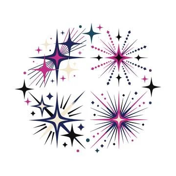 Vector of Colorful geometric starburst explosion design Stock Illustration